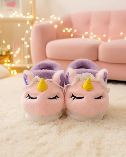 cozy unicorn slippers - lifestyle