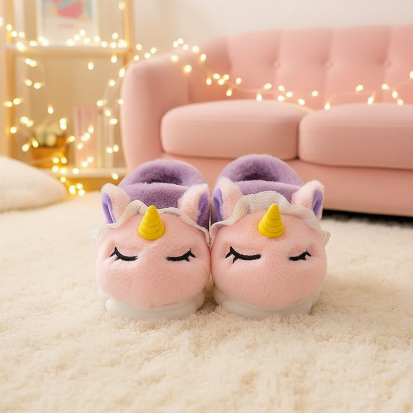 cozy unicorn slippers - lifestyle