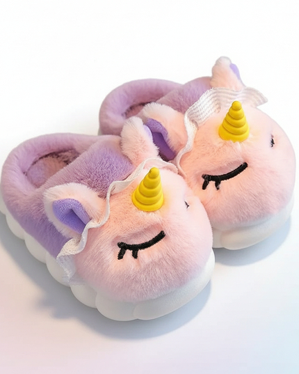 cozy unicorn slippers - white-bg