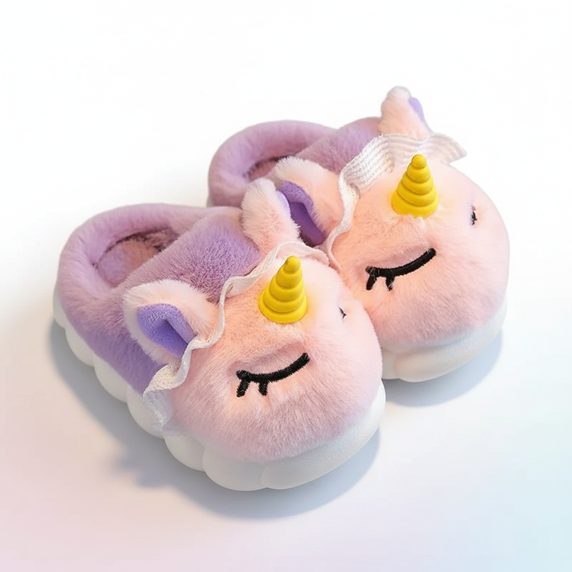 cozy unicorn slippers - white-bg