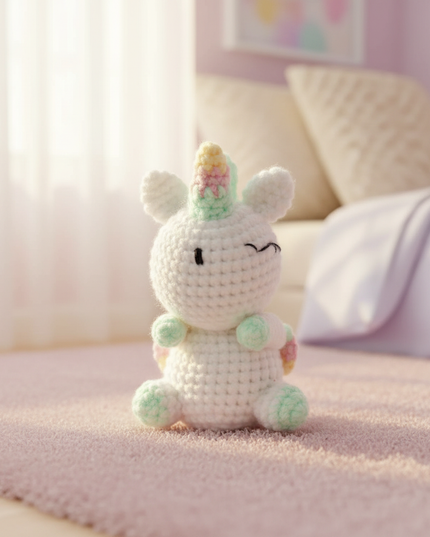 crochet unicorn plush - lifestyle