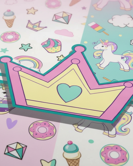 crown dreams unicorn bedding - detail