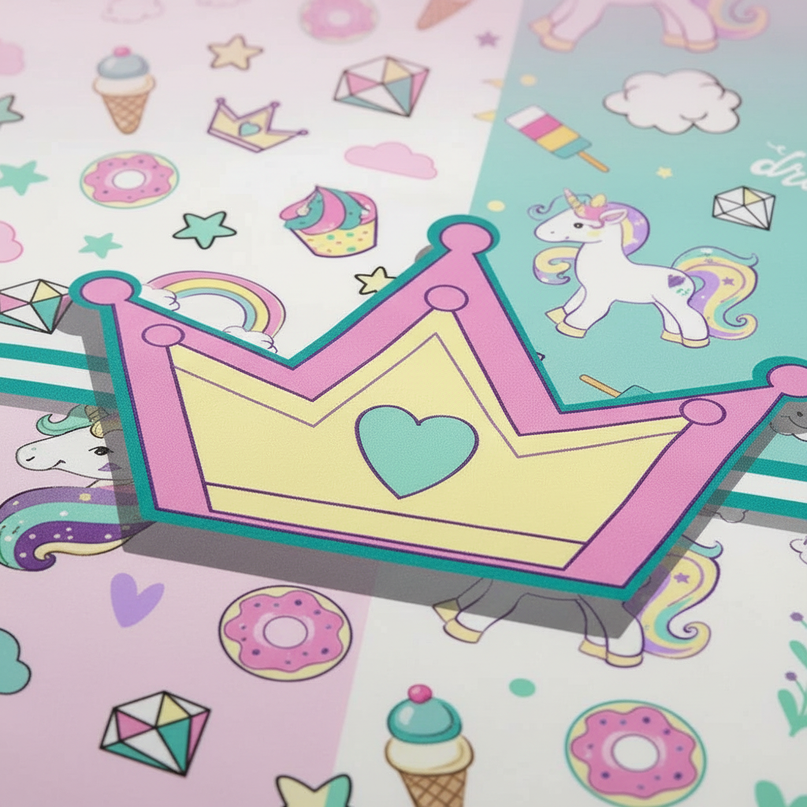 crown dreams unicorn bedding - detail