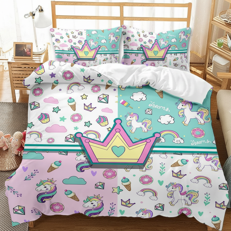 crown dreams unicorn bedding - lifestyle