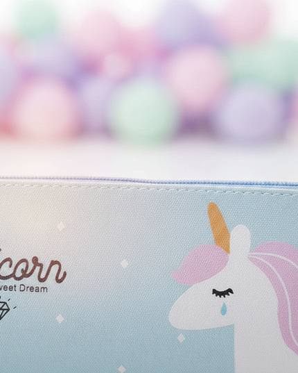 crying unicorn pencil case - detail