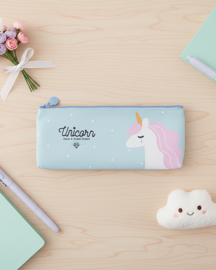 crying unicorn pencil case - flat-lay