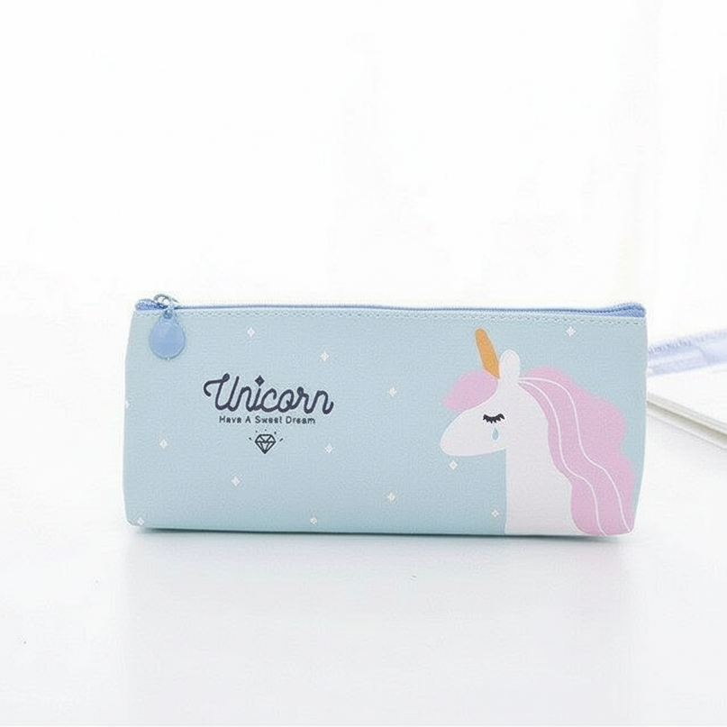 crying unicorn pencil case - white-bg