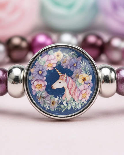 crystal unicorn bracelet - detail