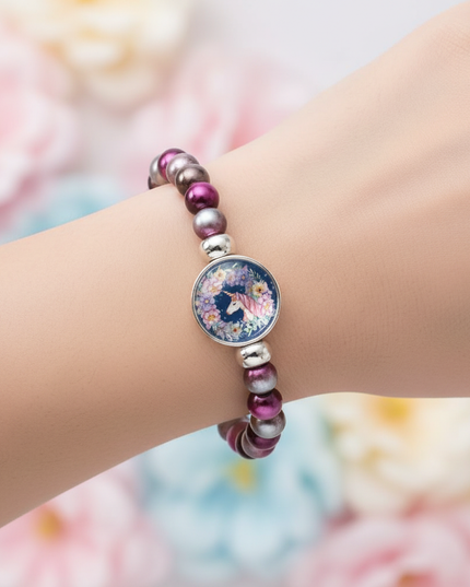 crystal unicorn bracelet - in-use