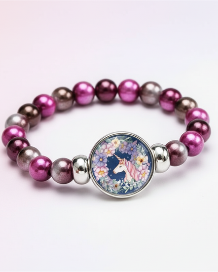 crystal unicorn bracelet - white-bg