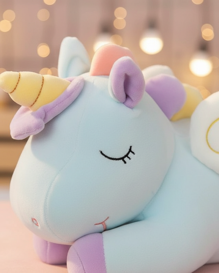 cuddly pink unicorn plush - detail