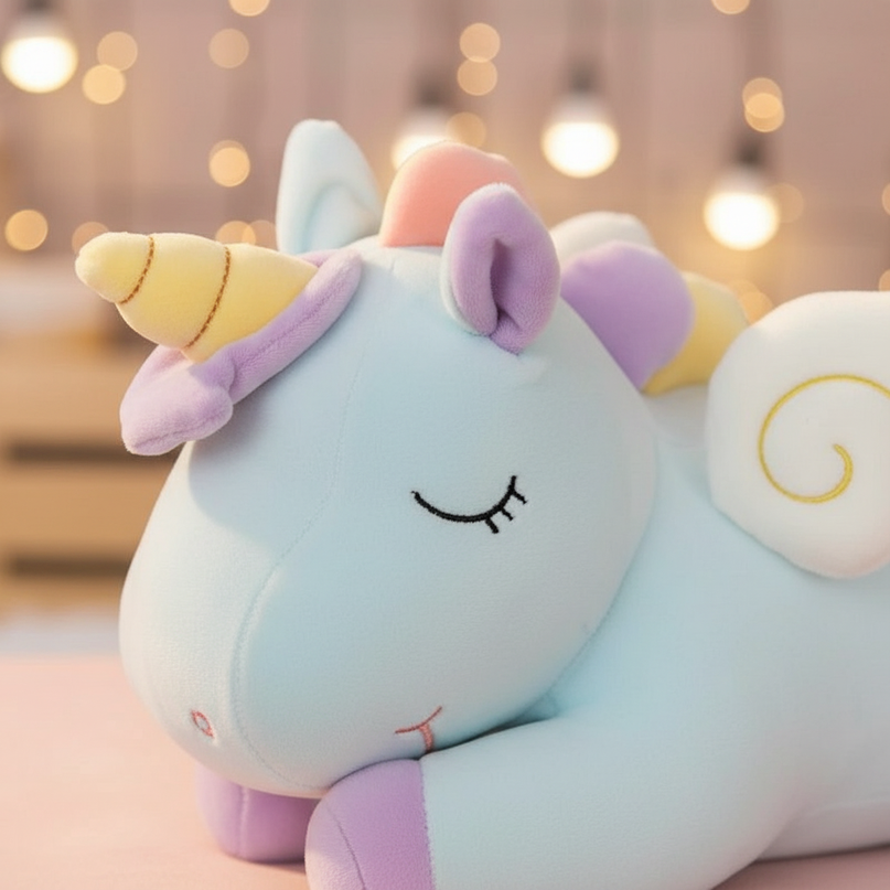 cuddly pink unicorn plush - detail