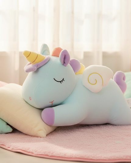 cuddly pink unicorn plush - lifestyle