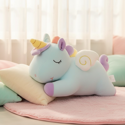 cuddly pink unicorn plush - lifestyle
