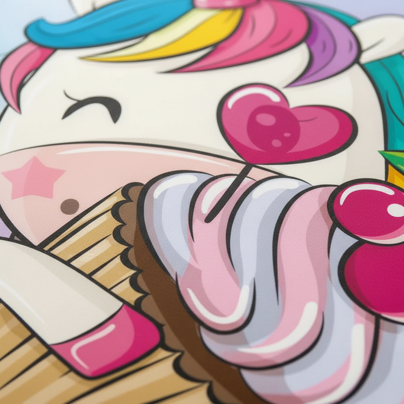 cupcake cherry unicorn bedding - detail