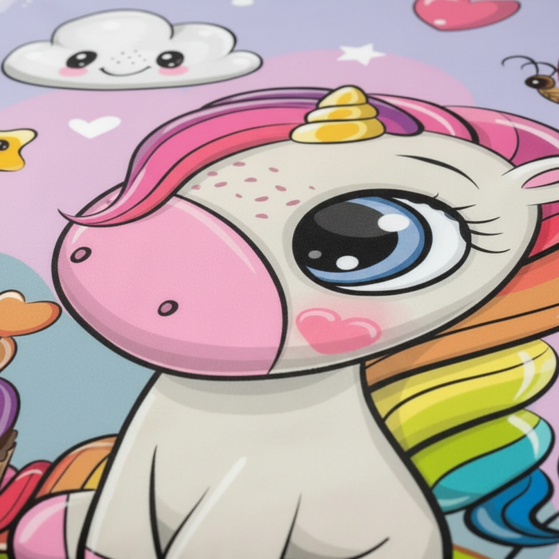 cupcake unicorn bedding - detail