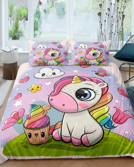 cupcake unicorn bedding - lifestyle