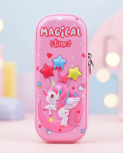 curly unicorn pencil case - lifestyle