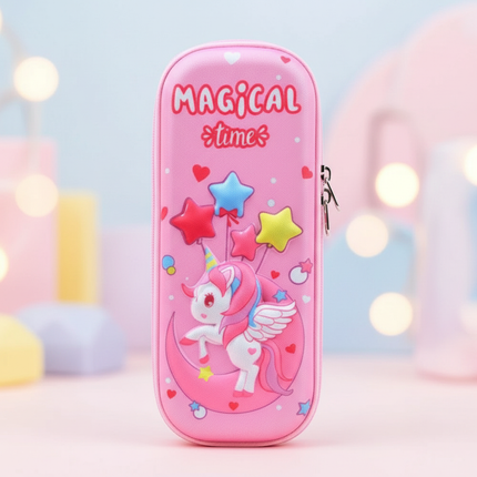 curly unicorn pencil case - lifestyle