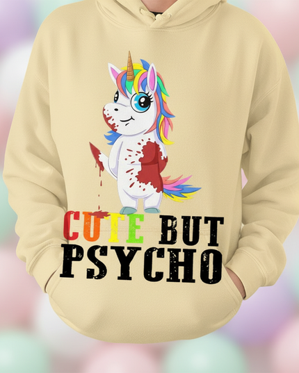 cute but psycho funny hoodie - detail