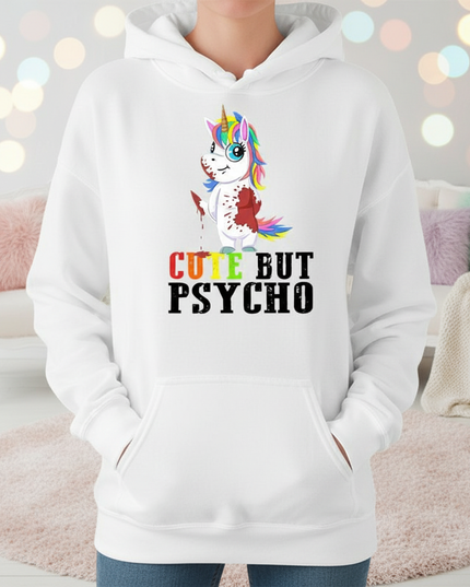 cute but psycho unicorn hoodie - lifestyle