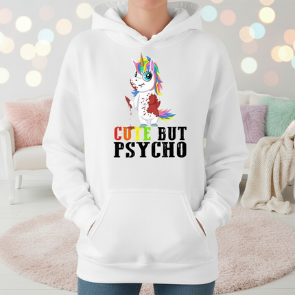 cute but psycho unicorn hoodie - lifestyle