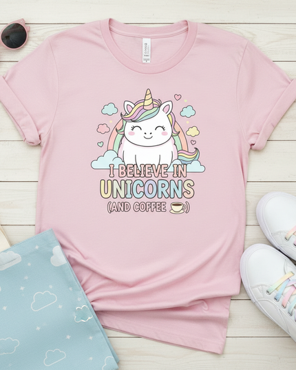 cute funny unicorn shirt - flat-lay