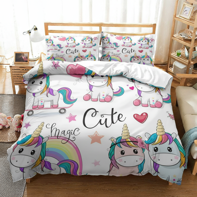 cute magic unicorn bedding - lifestyle