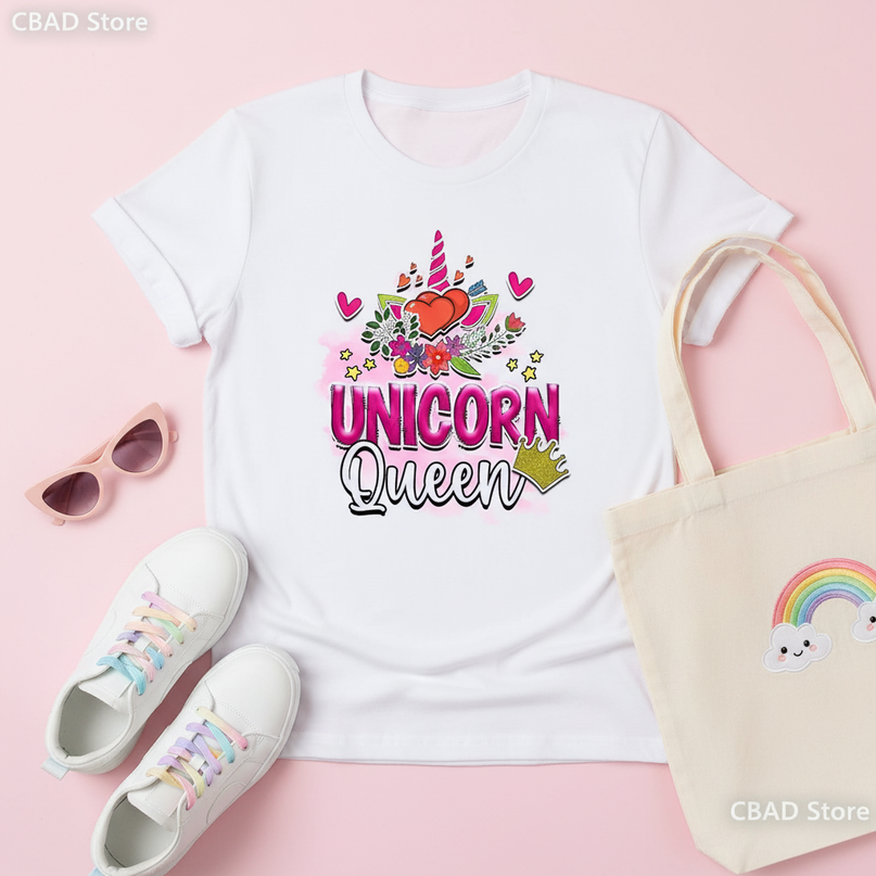 cute magic unicorn shirt - flat-lay