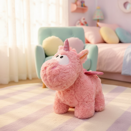 cute pink winged unicorn plush toy - lifestyle
