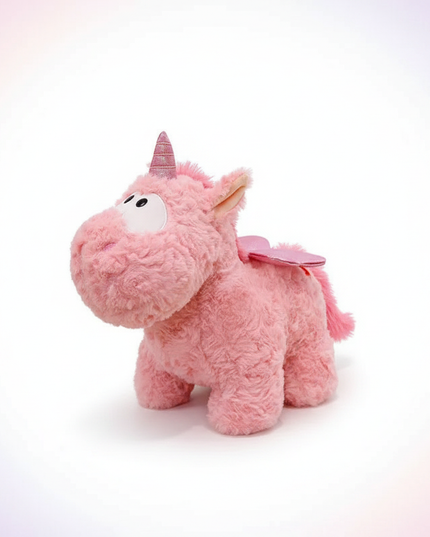 cute pink winged unicorn plush toy - white-bg
