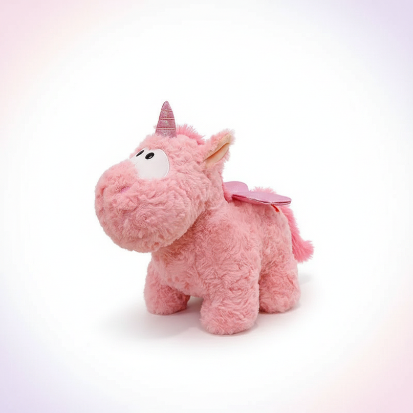 cute pink winged unicorn plush toy - white-bg
