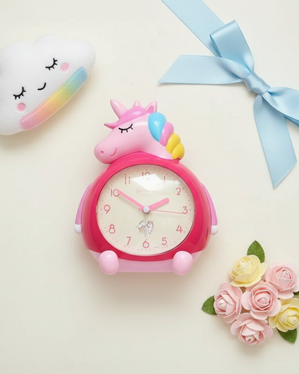cute unicorn alarm clock - flat-lay