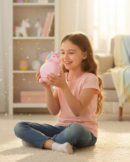 cute unicorn alarm clock - in-use