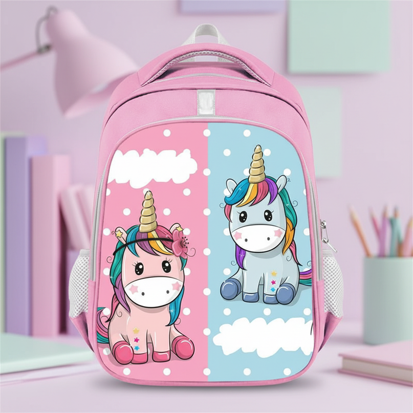 cute unicorn backpack for school - detail