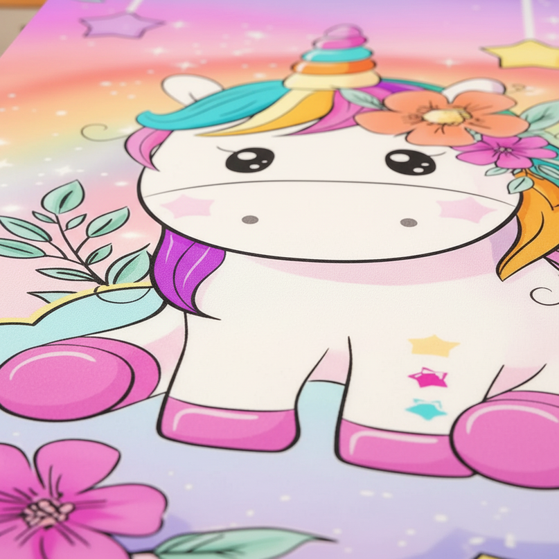 cute unicorn bed sheet set - detail