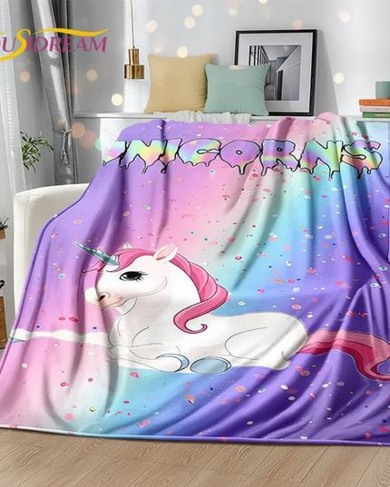 cute unicorn blanket - lifestyle