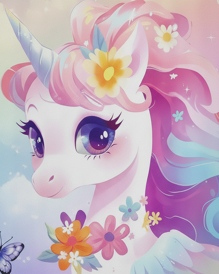 cute unicorn curtains - detail