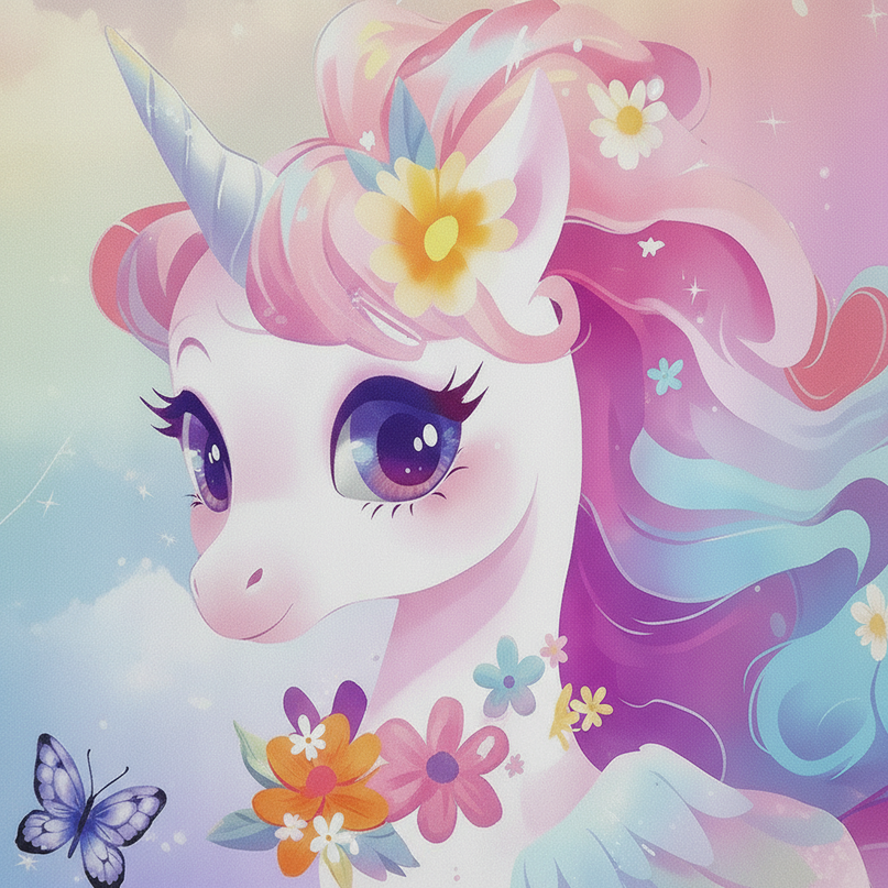 cute unicorn curtains - detail
