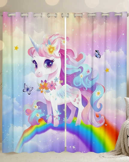 cute unicorn curtains - lifestyle