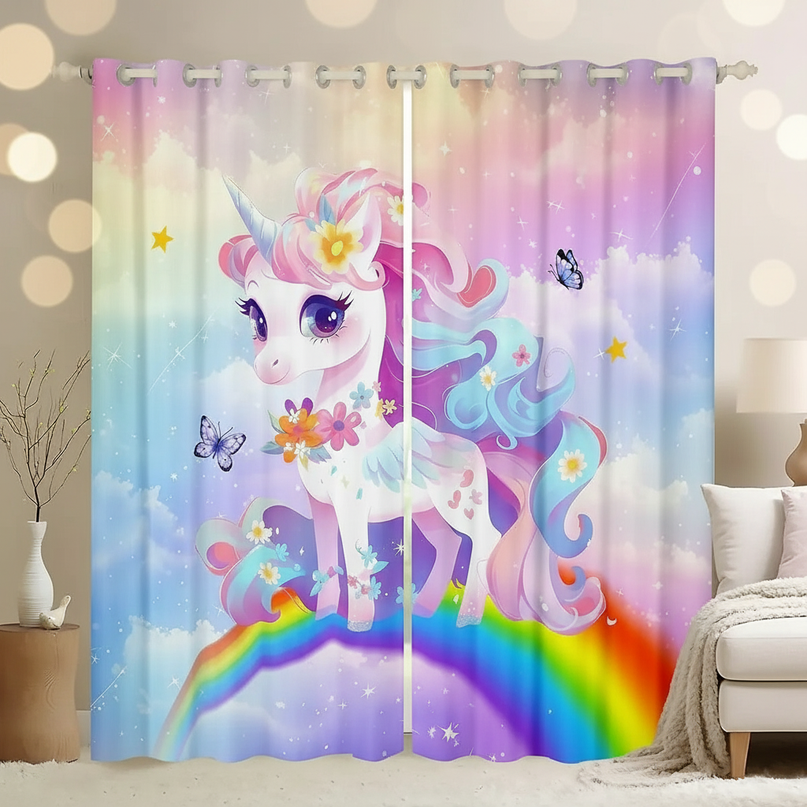 cute unicorn curtains - lifestyle