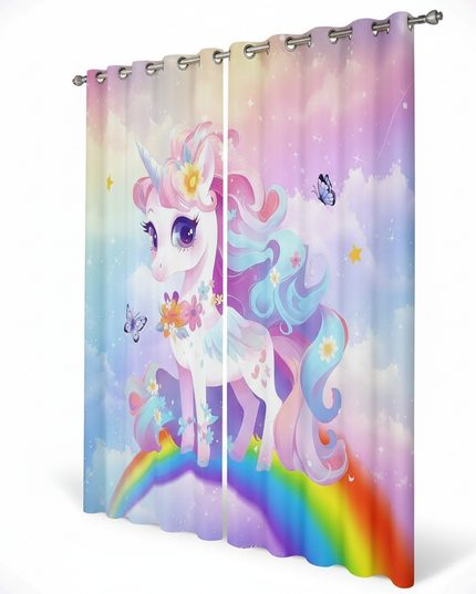 cute unicorn curtains - white-bg