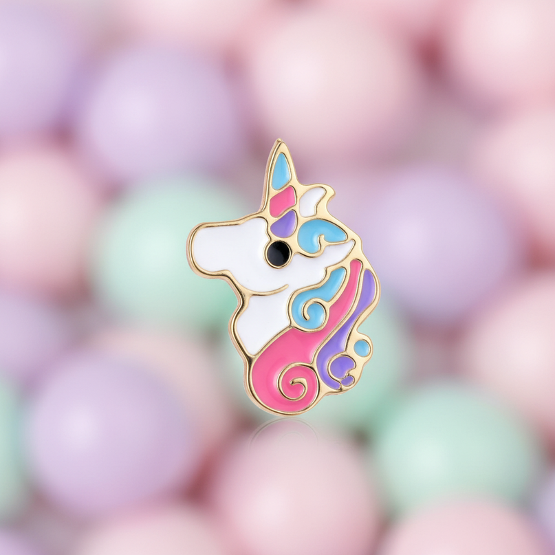 cute unicorn earrings - detail
