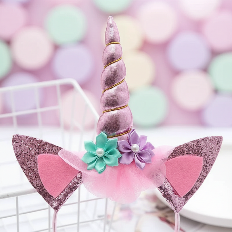 cute unicorn headband - detail