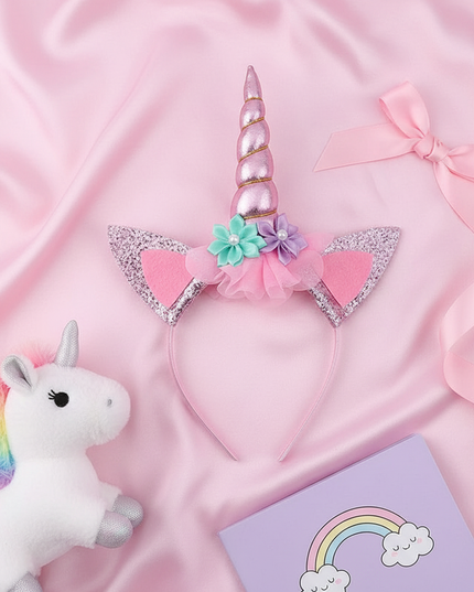 cute unicorn headband - flat-lay