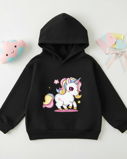 cute unicorn hoodie kids - flat-lay