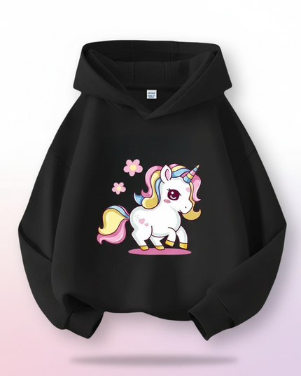 cute unicorn hoodie kids - white-bg