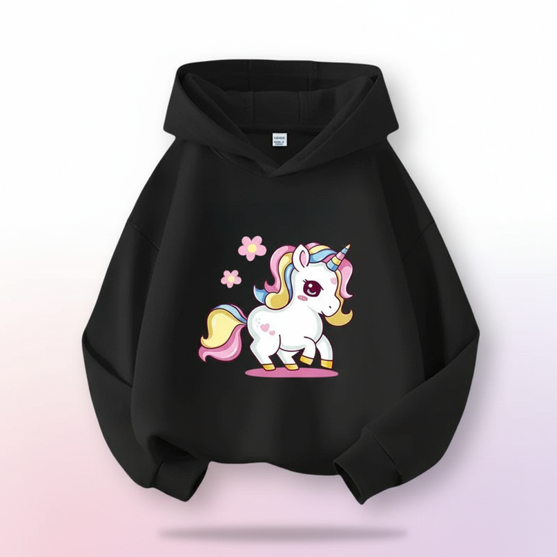 cute unicorn hoodie kids - white-bg