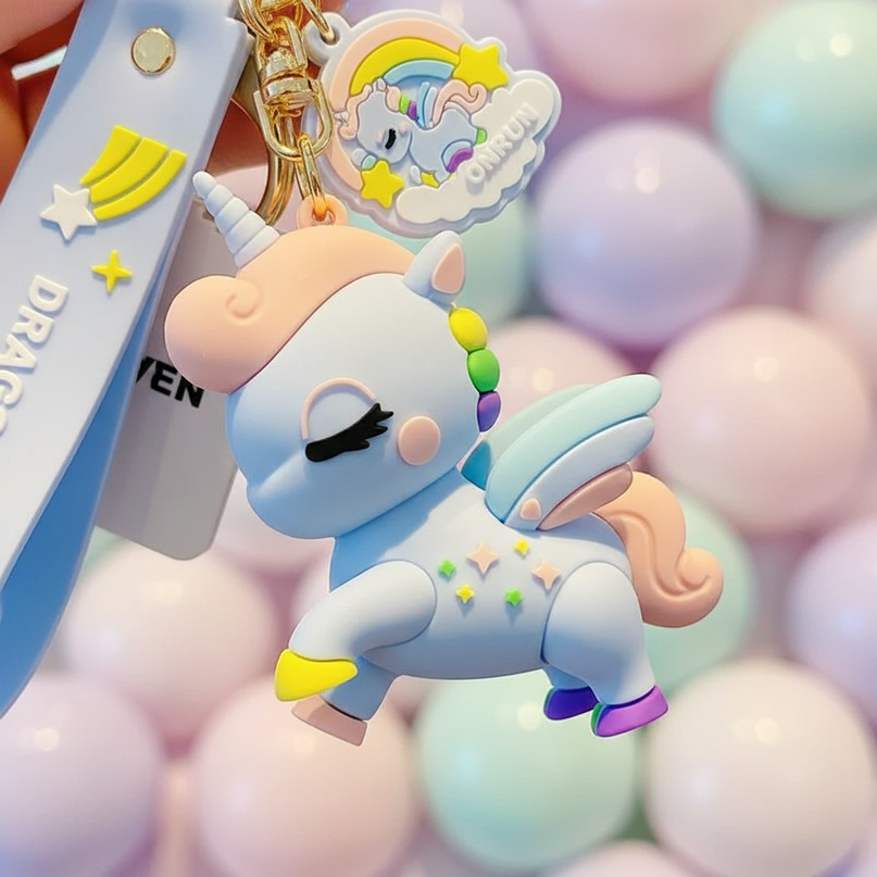 cute unicorn keychain - detail
