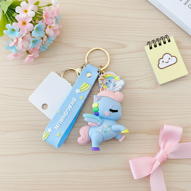 cute unicorn keychain - flat-lay